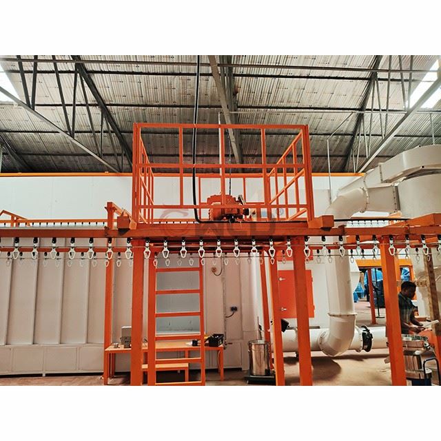 Electrostatic Automatic Powder Coating Line With Powder Recycling System factory
