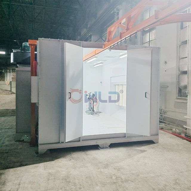 Manual Powder Coating Spray Booth And Curing Oven With Conveyor System manufacturers