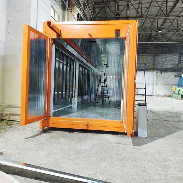 Manual Powder Coating Spray Booth And Curing Oven With Conveyor System high quality