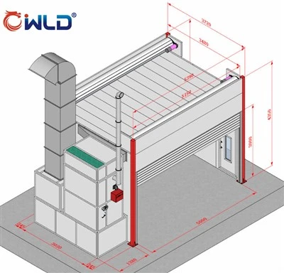 Customized Spray Booth With Rolling Door And Frequency Converter
