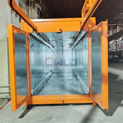 Manual Powder Coating Spray Booth And Curing Oven With Conveyor System